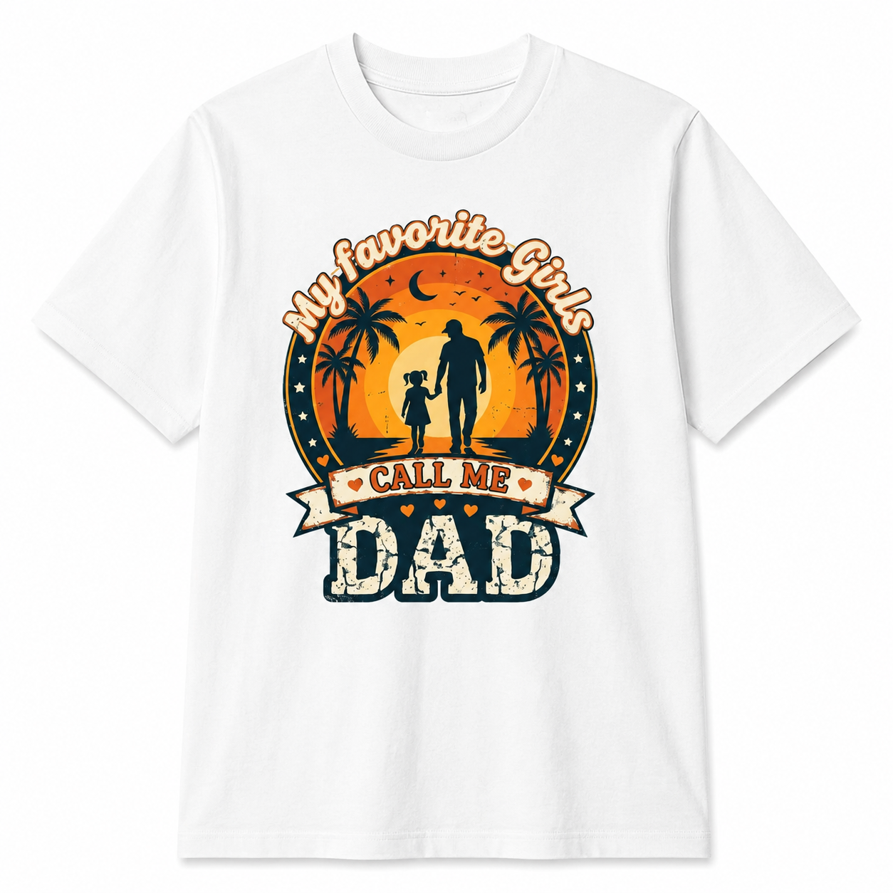 Best Girl Dad Ever Vintage Graphic T-Shirt