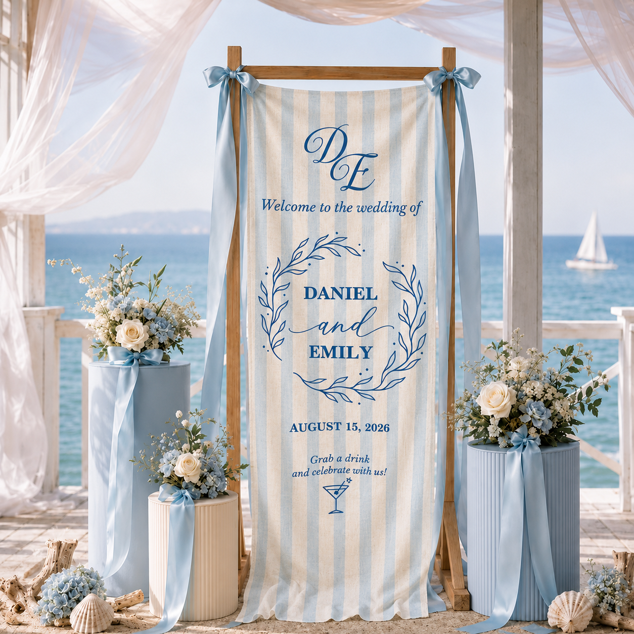 Personalized Wedding Welcome Banner Custom Couple Names