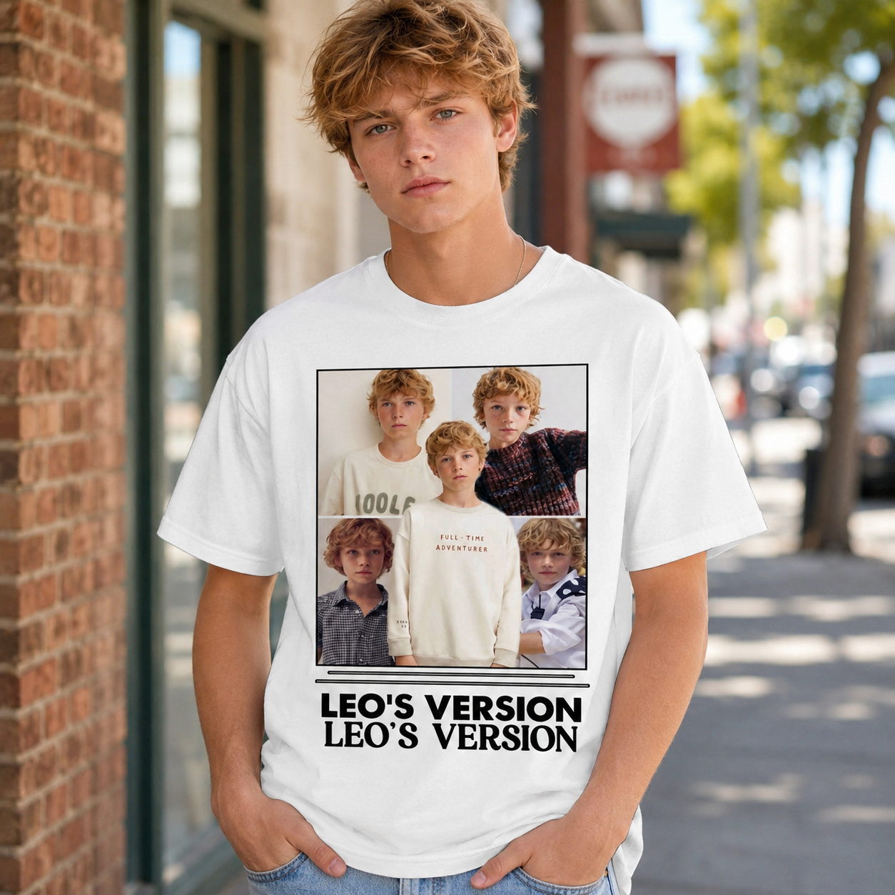 Personalized 4-Photo Version Custom T-Shirt Gift