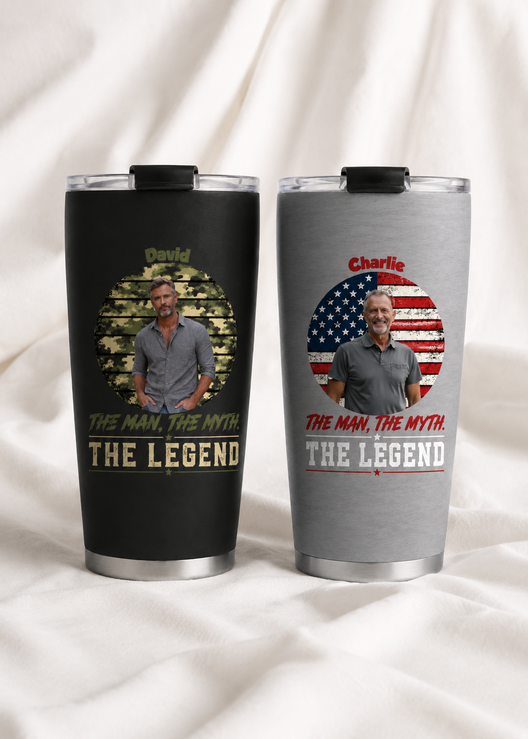 Custom Photo Tumbler The Man The Myth The Legend Personalized Name Travel Cup