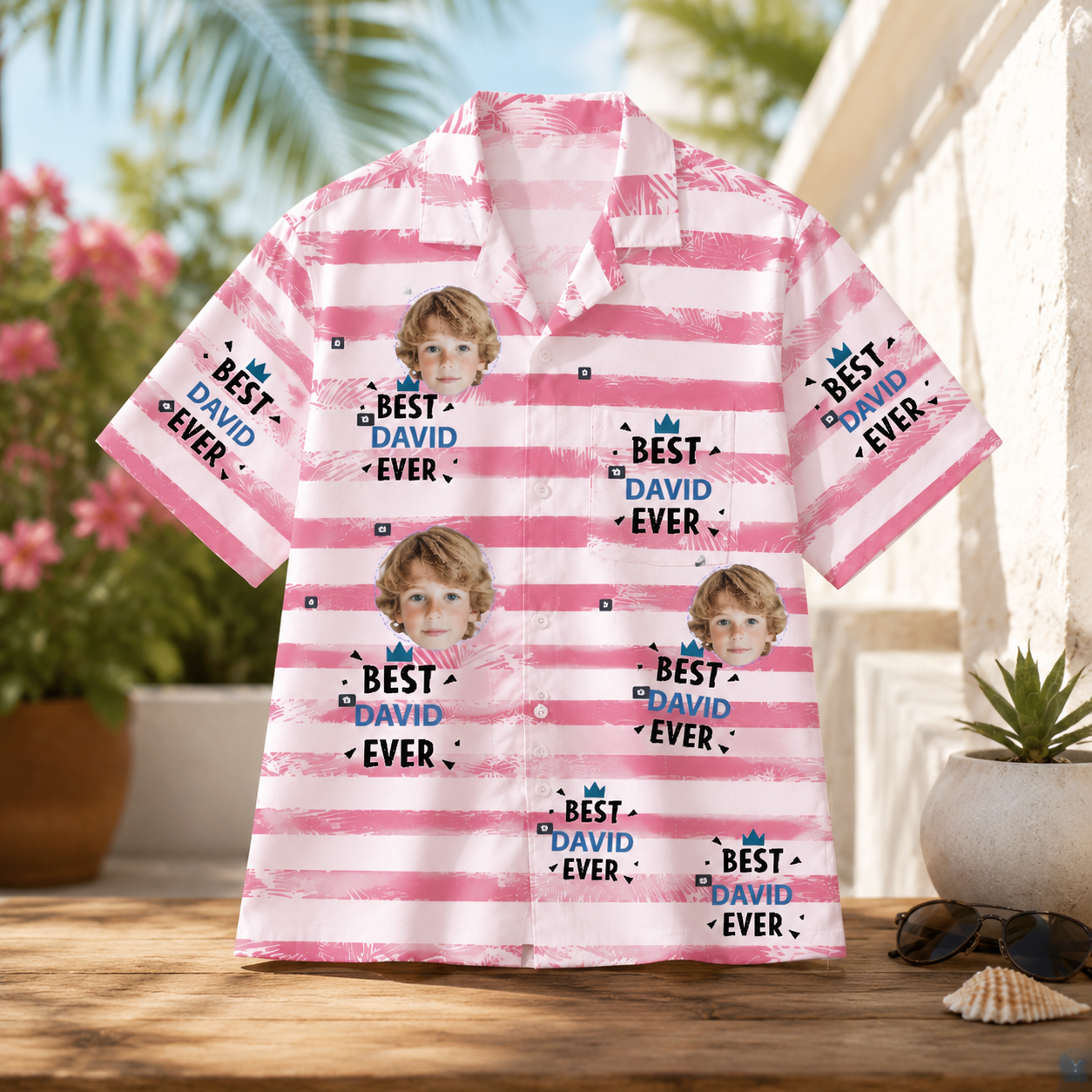 Personalized Father’s Day Hawaiian Shirt with Custom Name and Photo