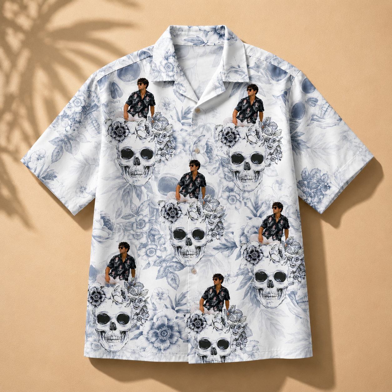 Personalized Skull Hawaiian Shirt - Upload Your Photo Custom Aloha Shirt