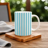 White And Pastel Blue Stripe