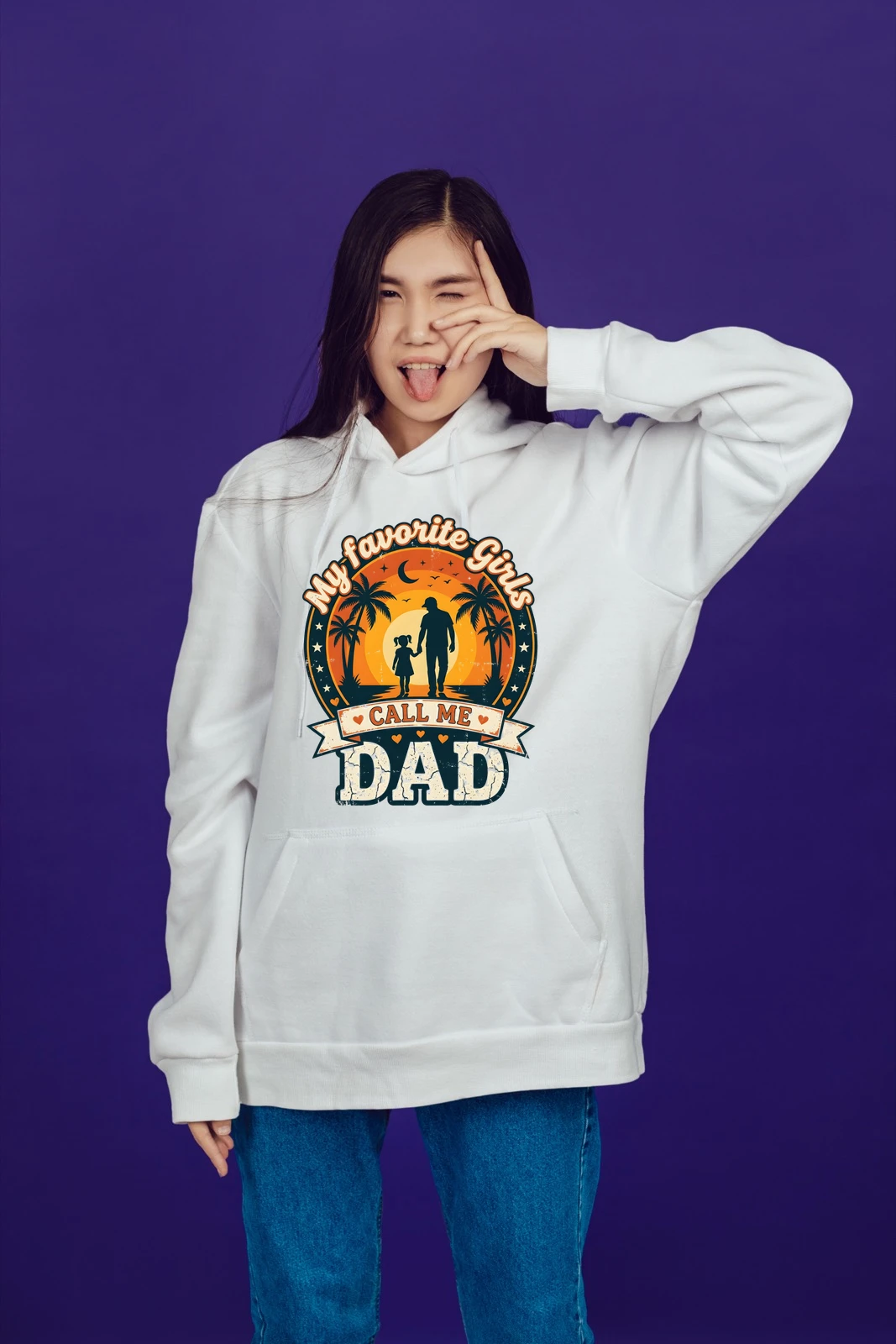 Best Girl Dad Ever Vintage Graphic T-Shirt