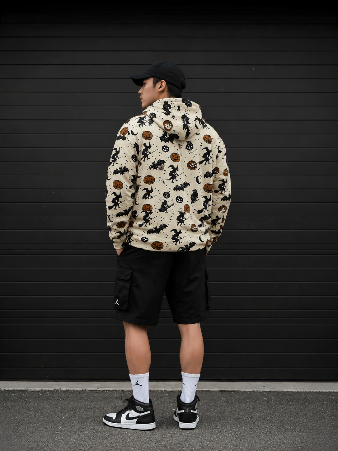 Spooky Halloween Pattern Graphic Hoodie