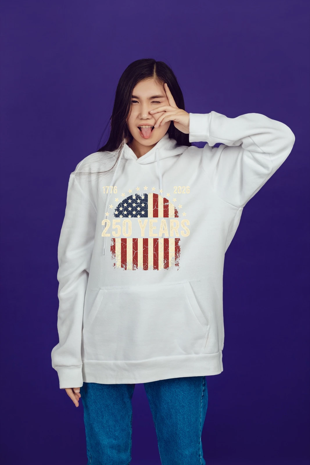 Patriotic American Flag 250 Years Graphic T-Shirt