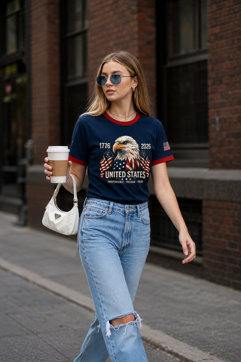 United States Eagle Patriotic Graphic T-Shirt