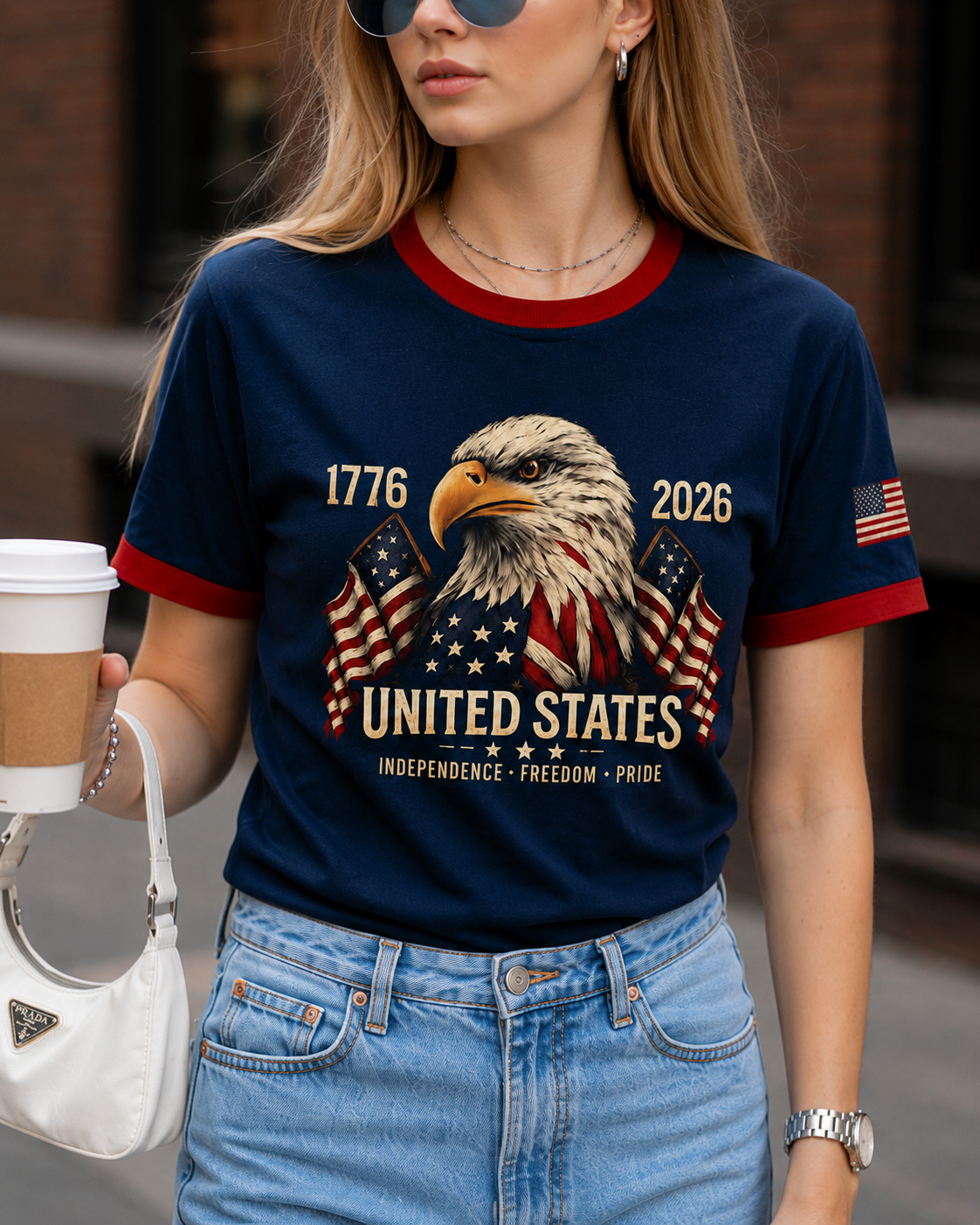 United States Eagle Patriotic Graphic T-Shirt