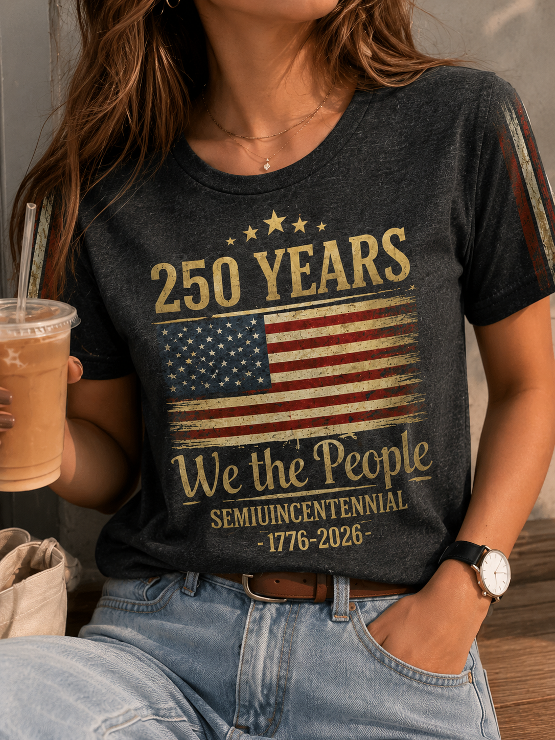 250 Years We The People Patriotic Graphic T-Shirt