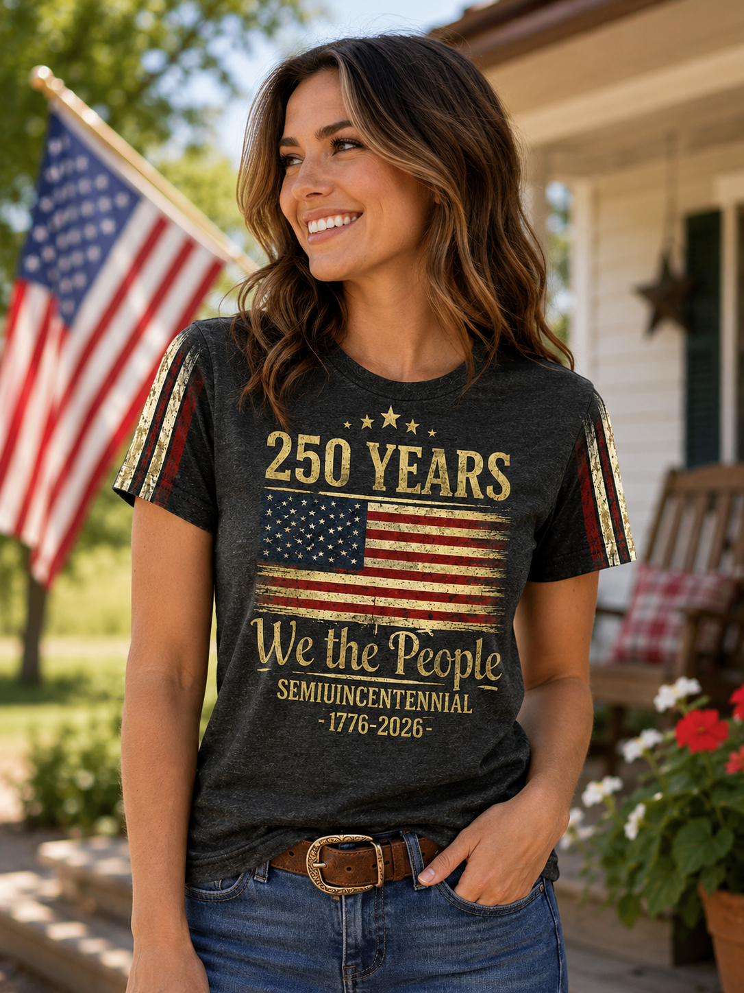 250 Years We The People Patriotic Graphic T-Shirt