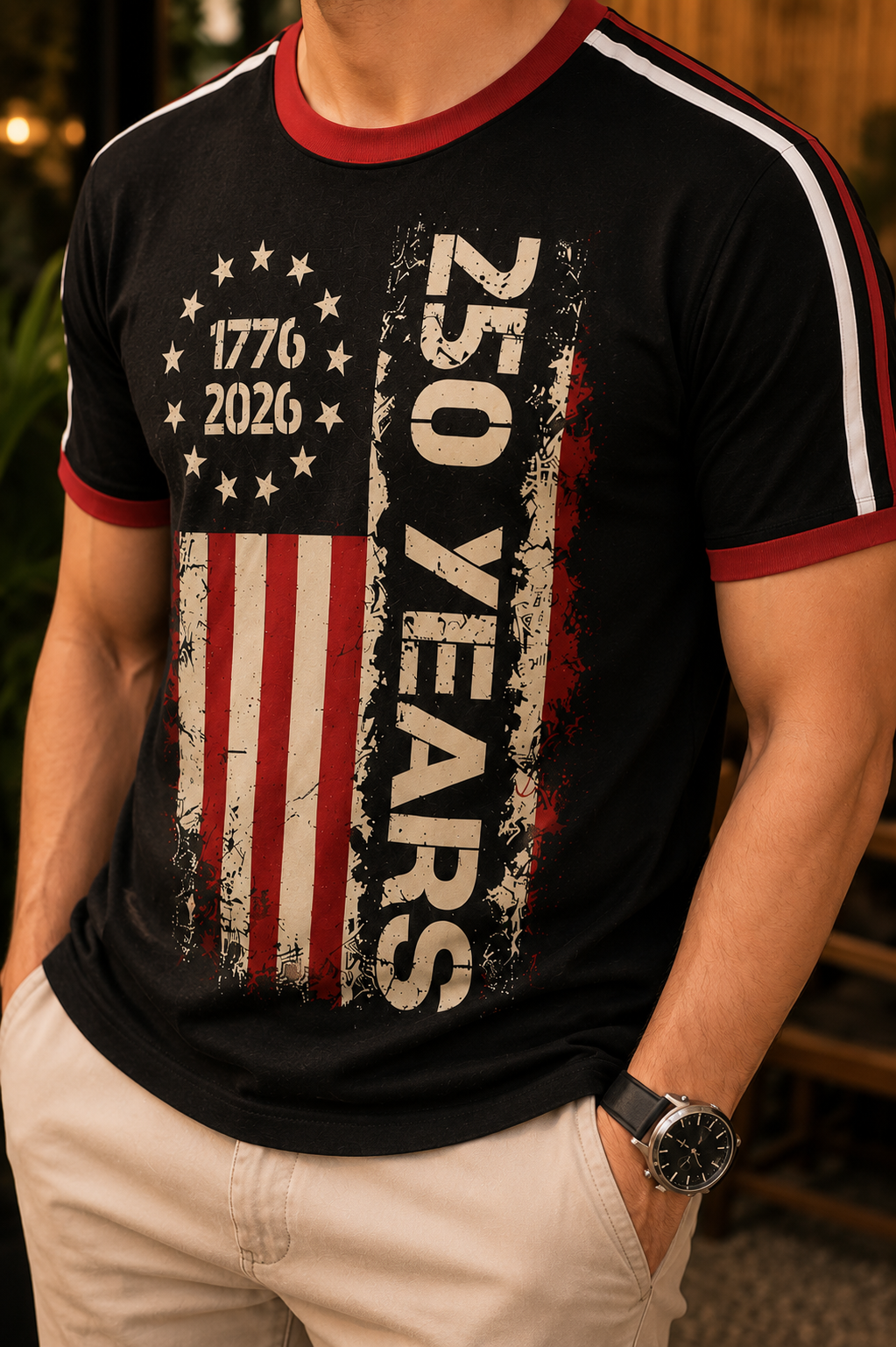 250 Years USA Flag Patriotic Graphic T-Shirt