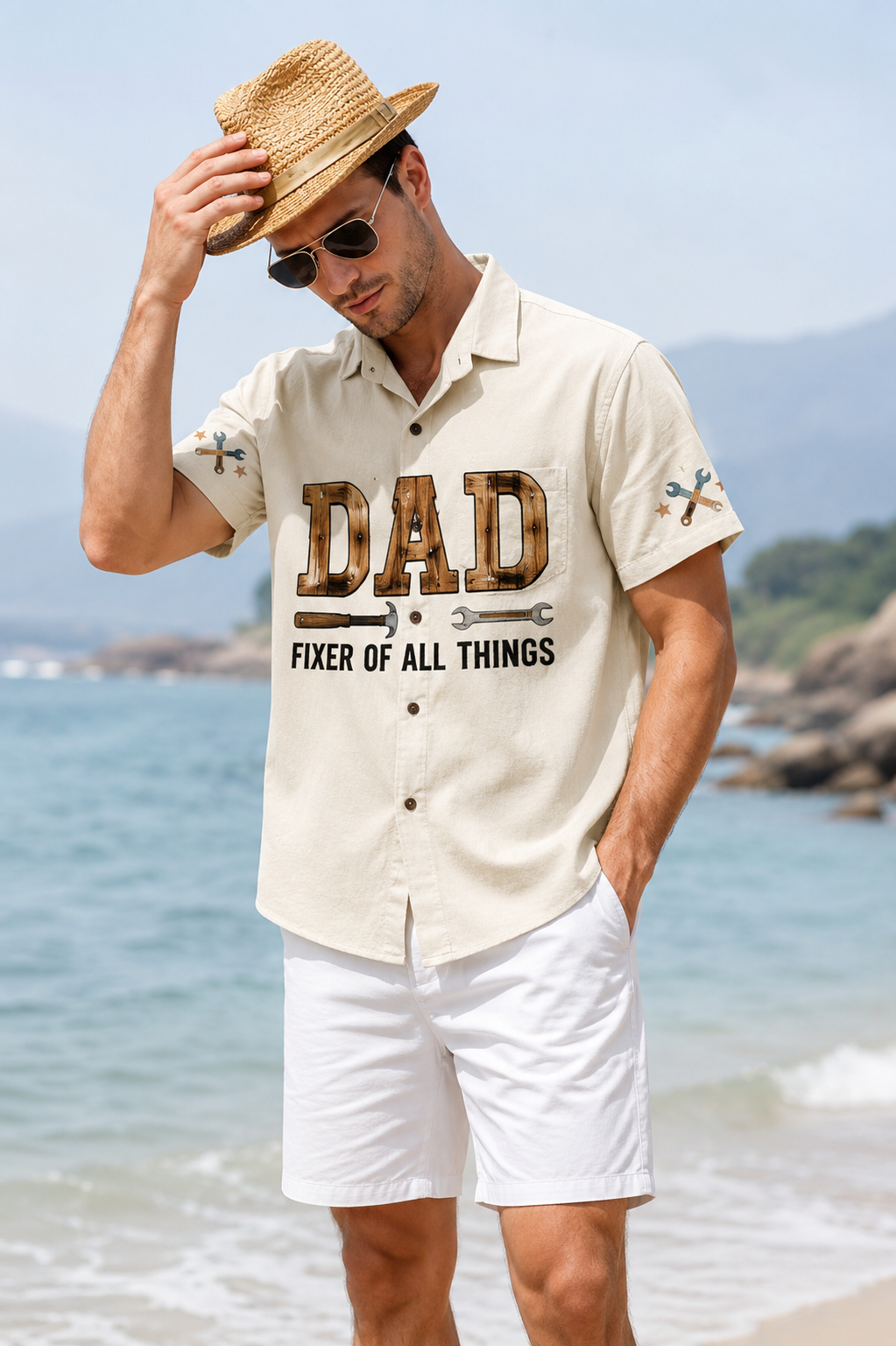 Dad Fixer Of All Things Fathers Day Hawaiian Shirt Gift For Dad