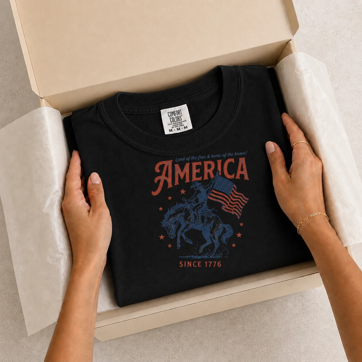 Patriotic USA Rodeo Graphic T-Shirt