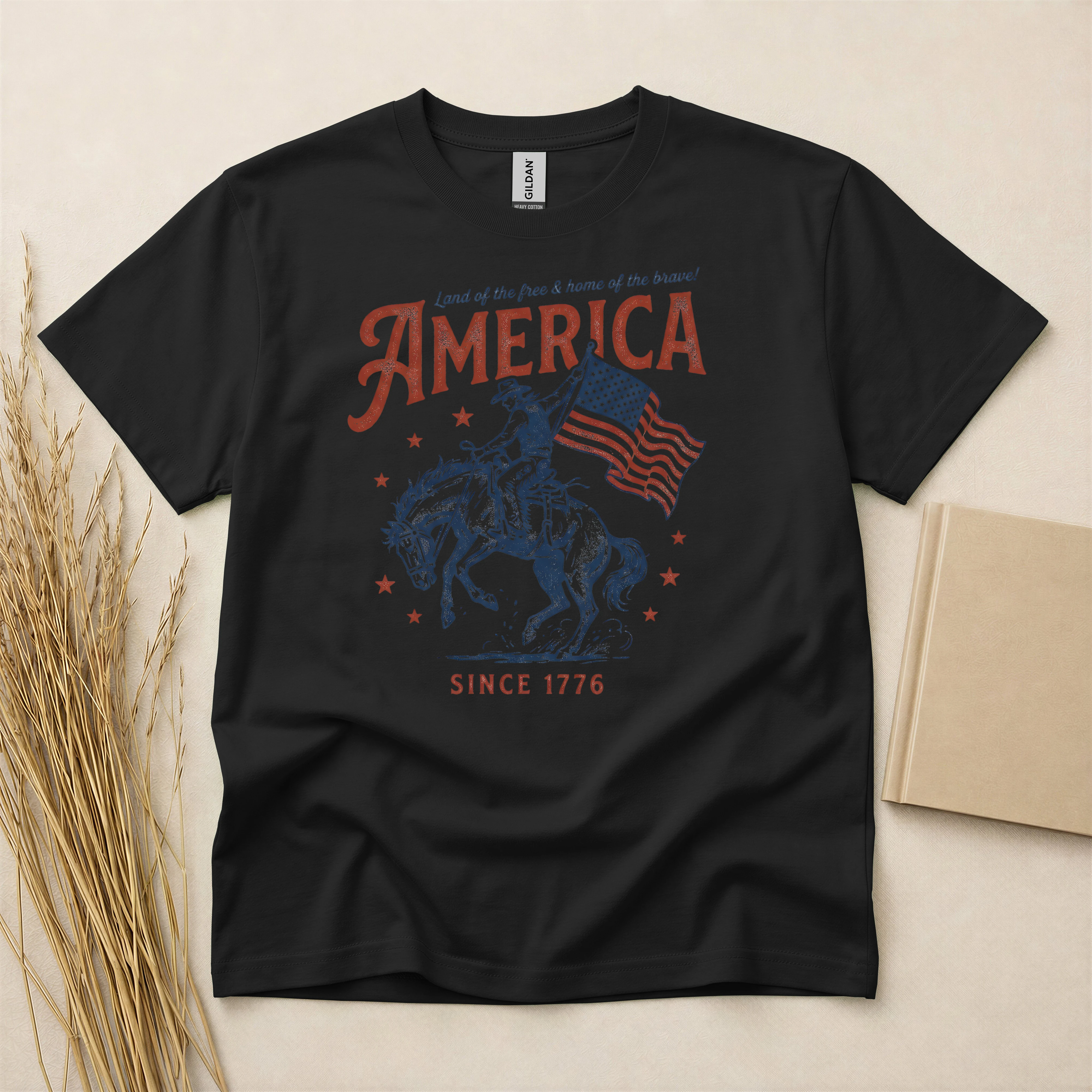 Patriotic USA Rodeo Graphic T-Shirt