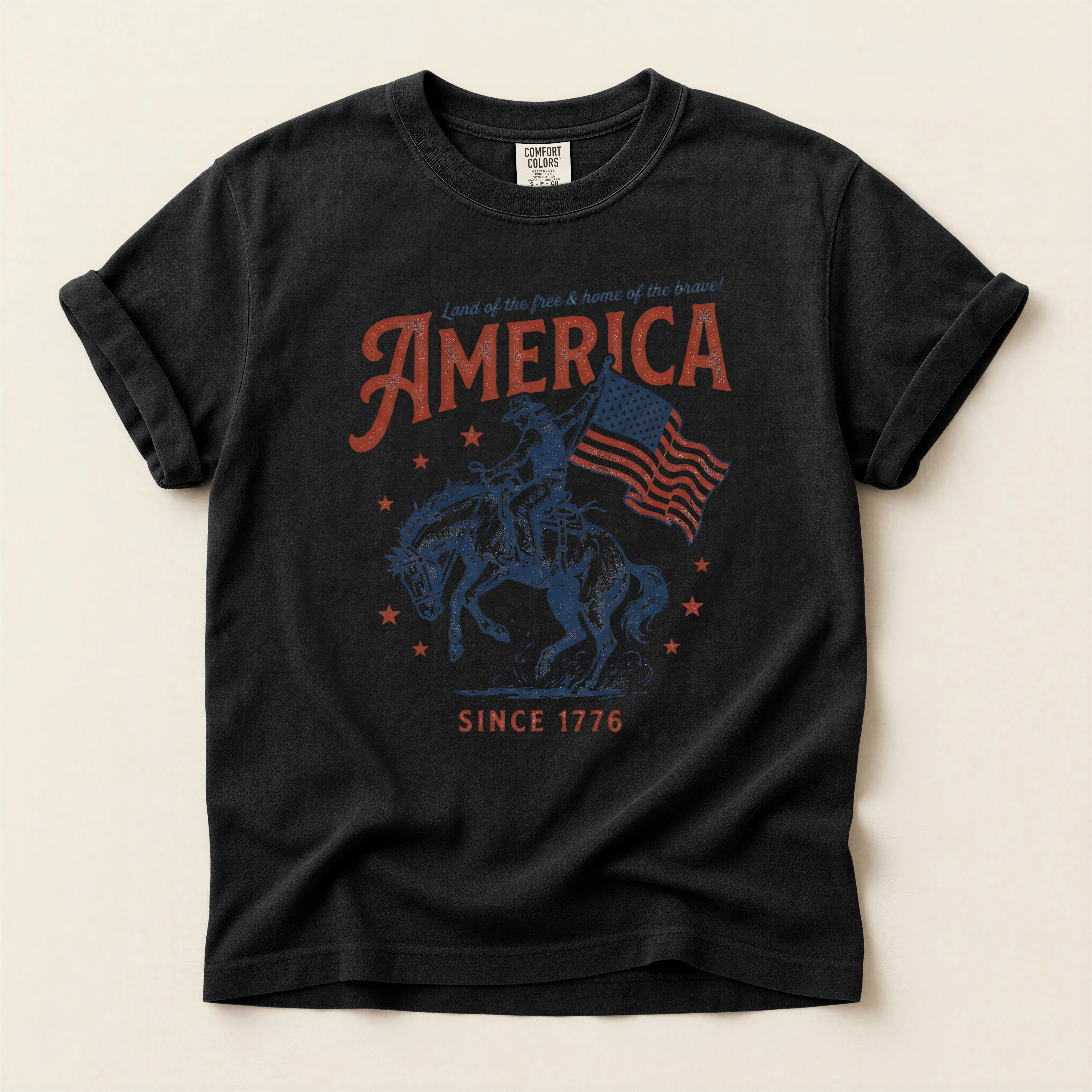 Patriotic USA Rodeo Graphic T-Shirt