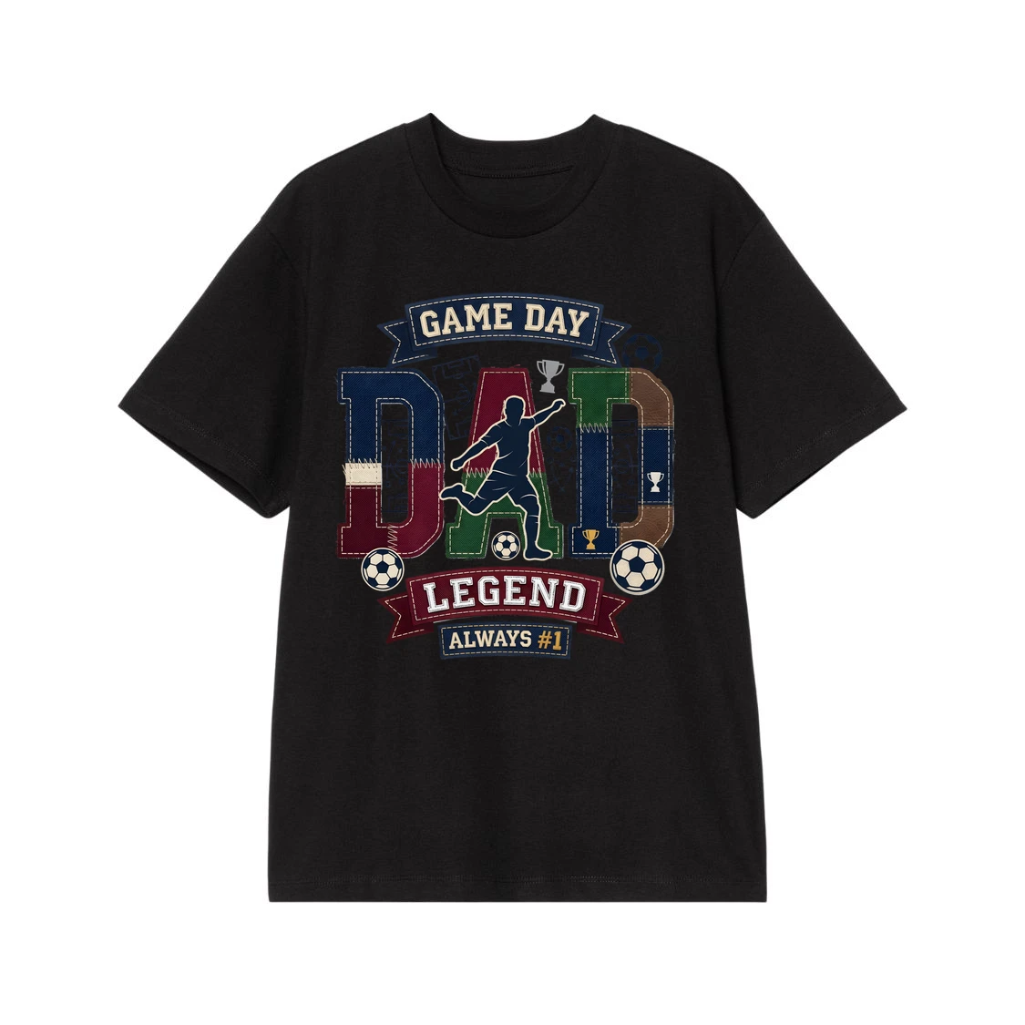 Legendary Soccer Dad Patchwork Graphic T-Shirt