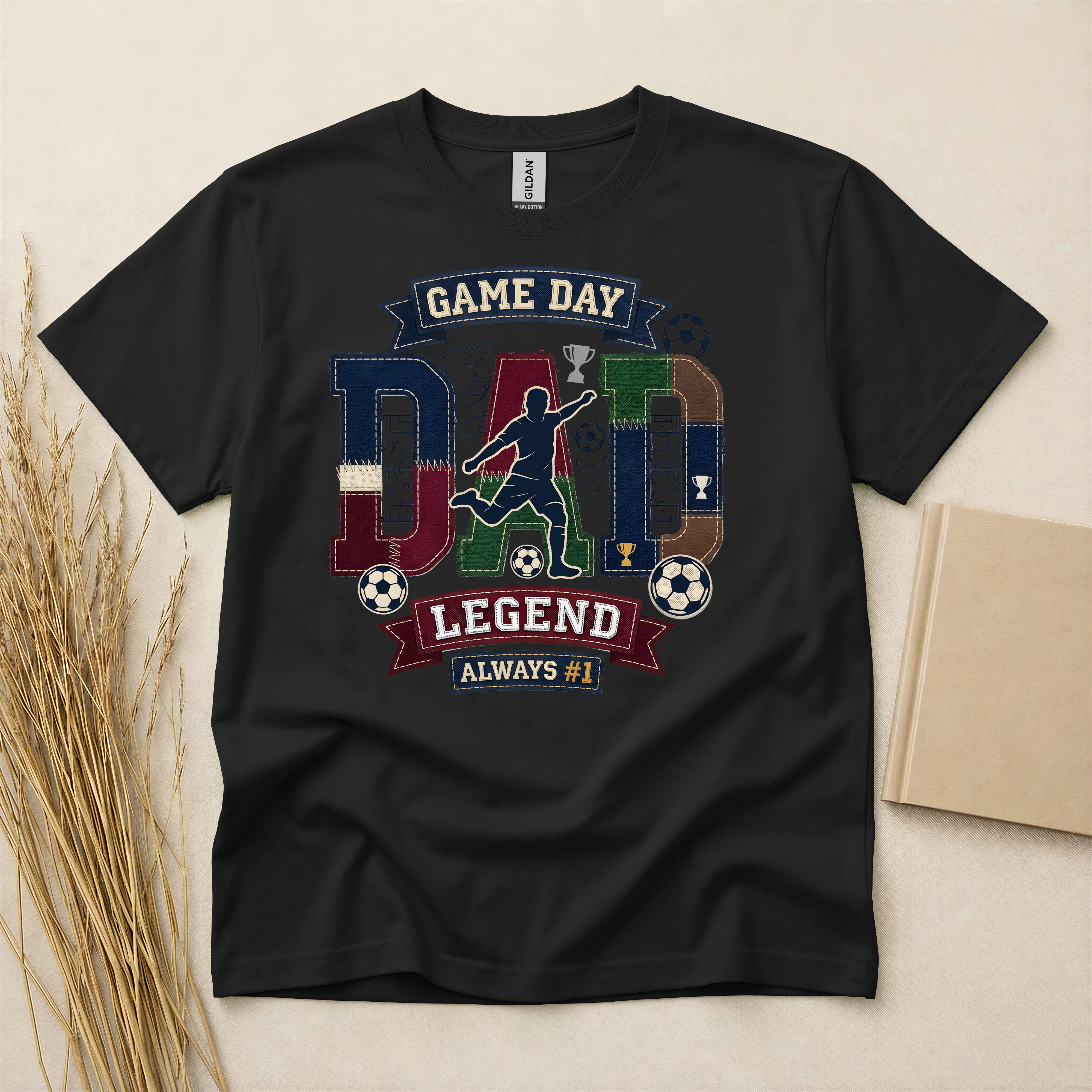 Legendary Soccer Dad Patchwork Graphic T-Shirt