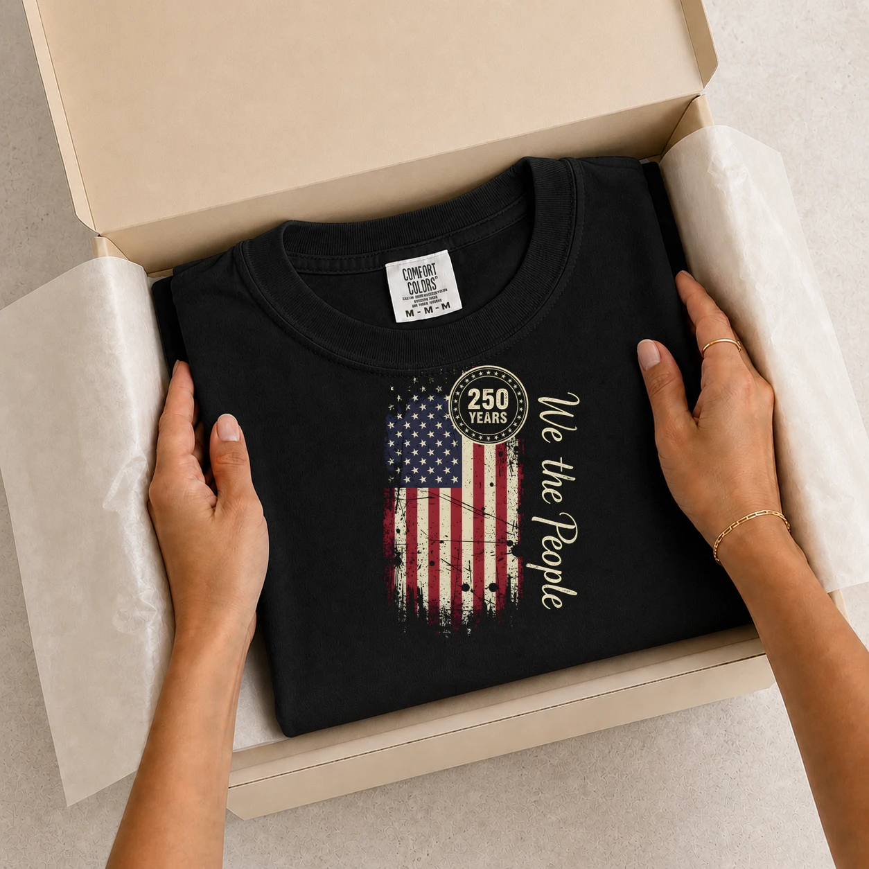 250 Years We The People American Flag Patriotic 250th Anniversary T-Shirt