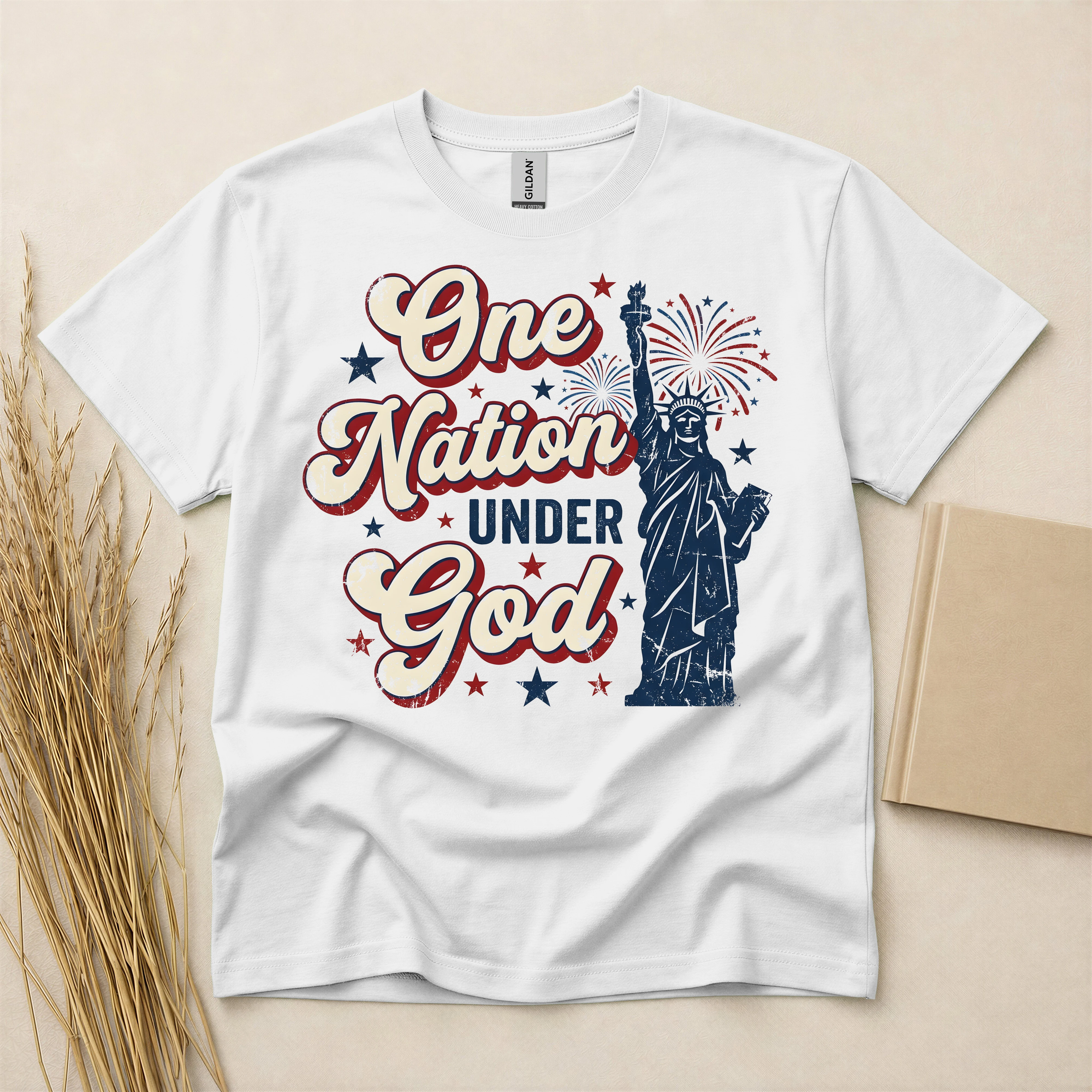 One Nation Under God Patriotic Statue Of Liberty T-Shirt