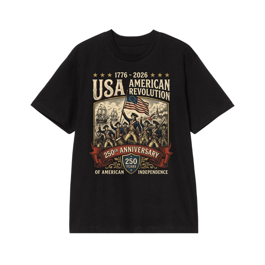 USA American Revolution 250th Anniversary Patriotic T-Shirt