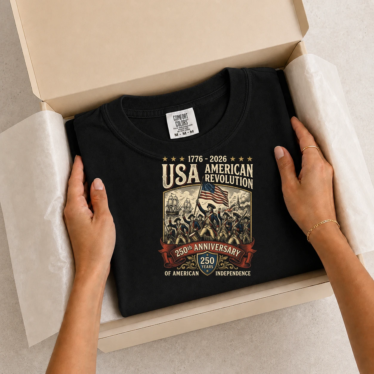 USA American Revolution 250th Anniversary Patriotic T-Shirt