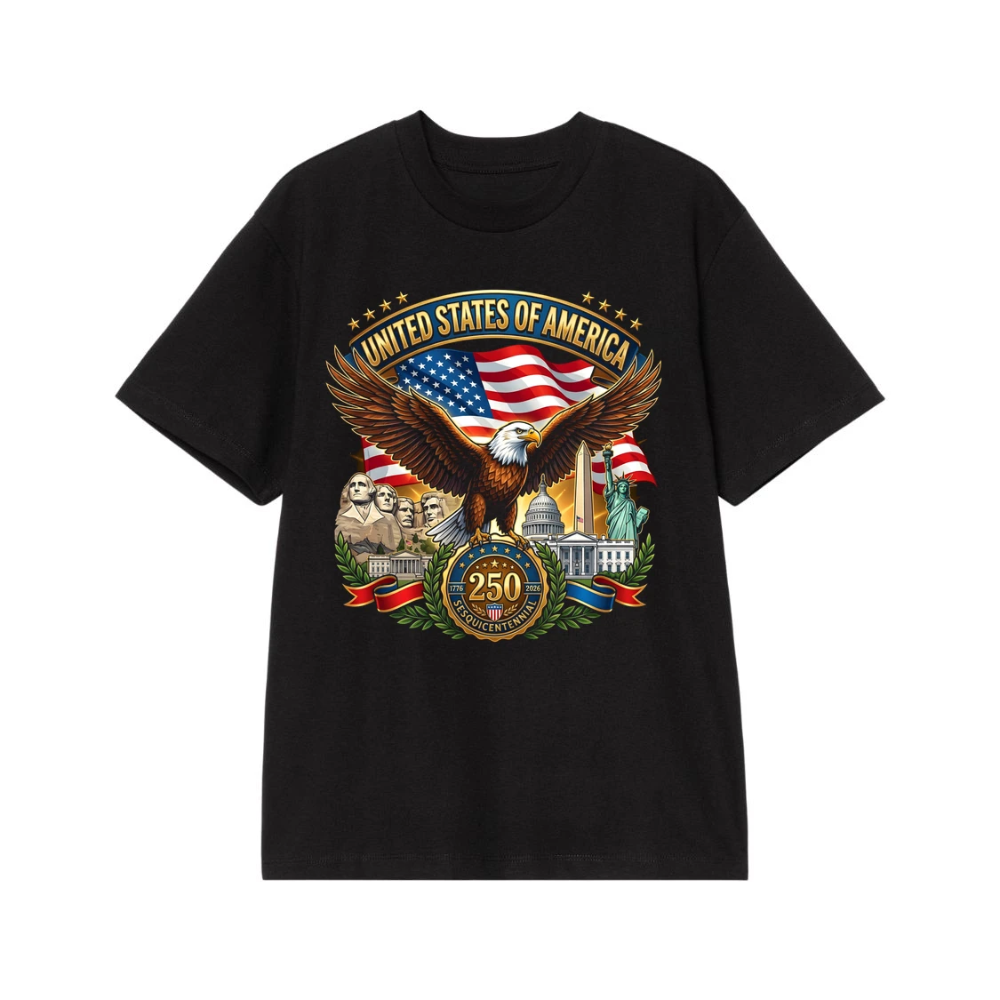 USA 250th Anniversary Patriotic Eagle T-Shirt