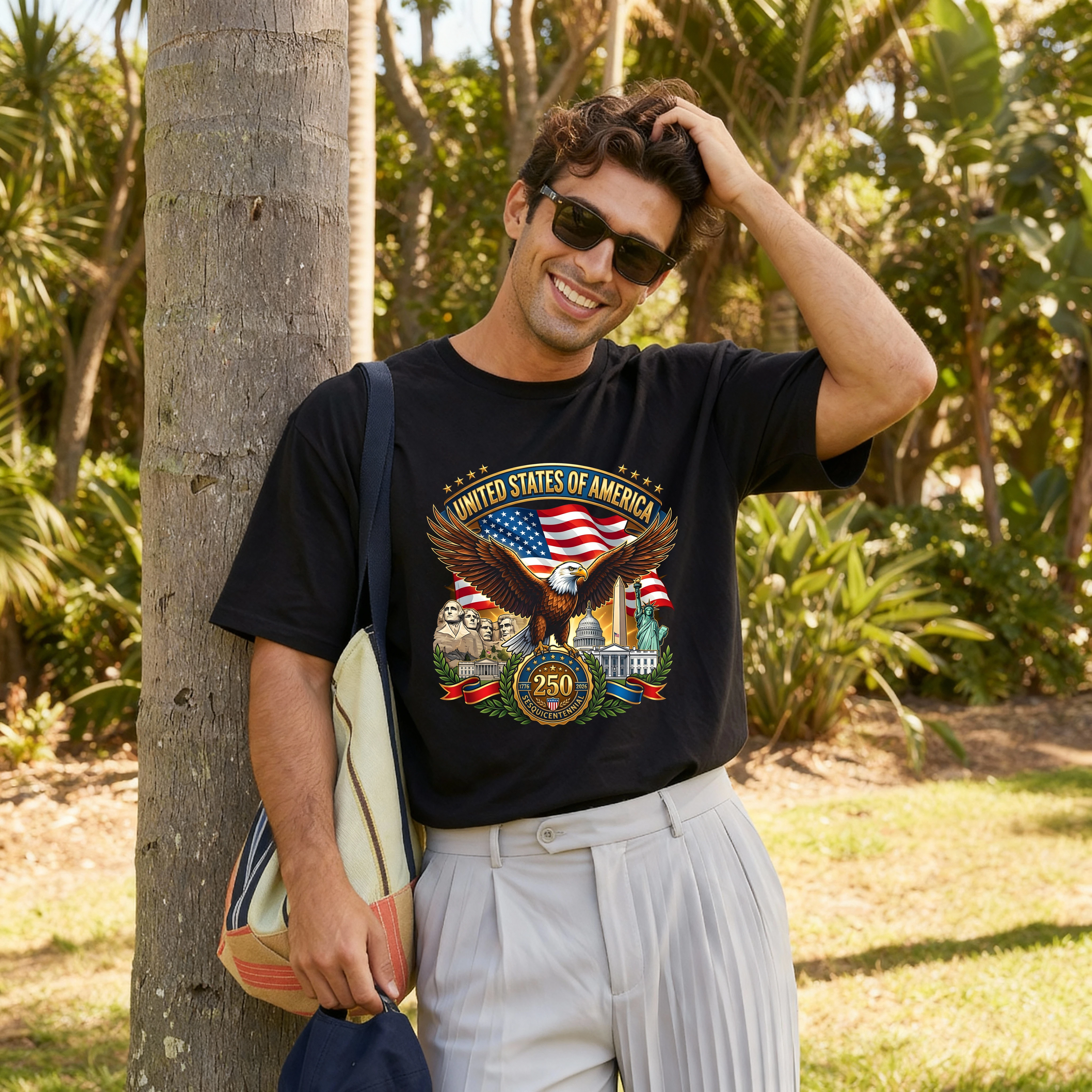 USA 250th Anniversary Patriotic Eagle T-Shirt