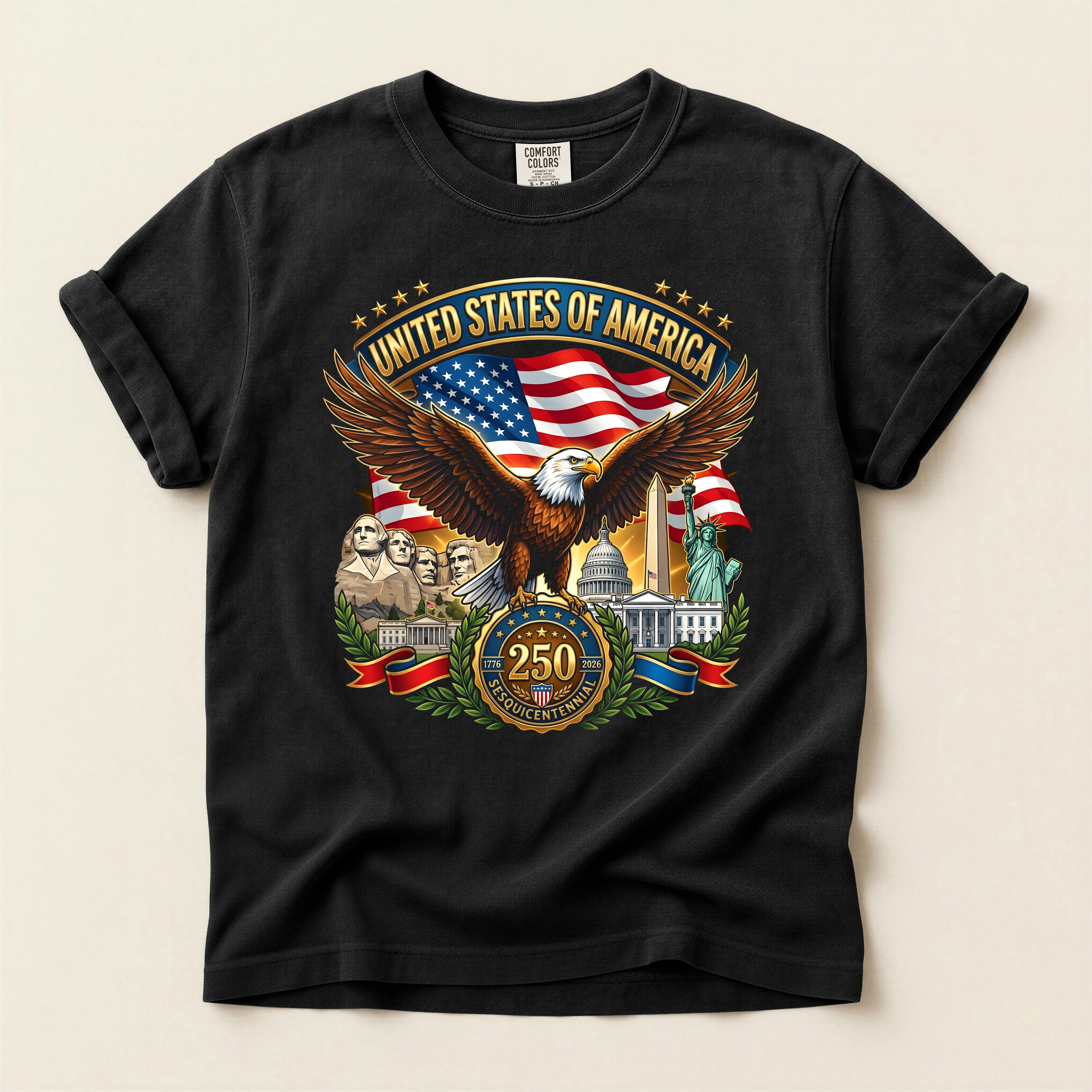 USA 250th Anniversary Patriotic Eagle T-Shirt