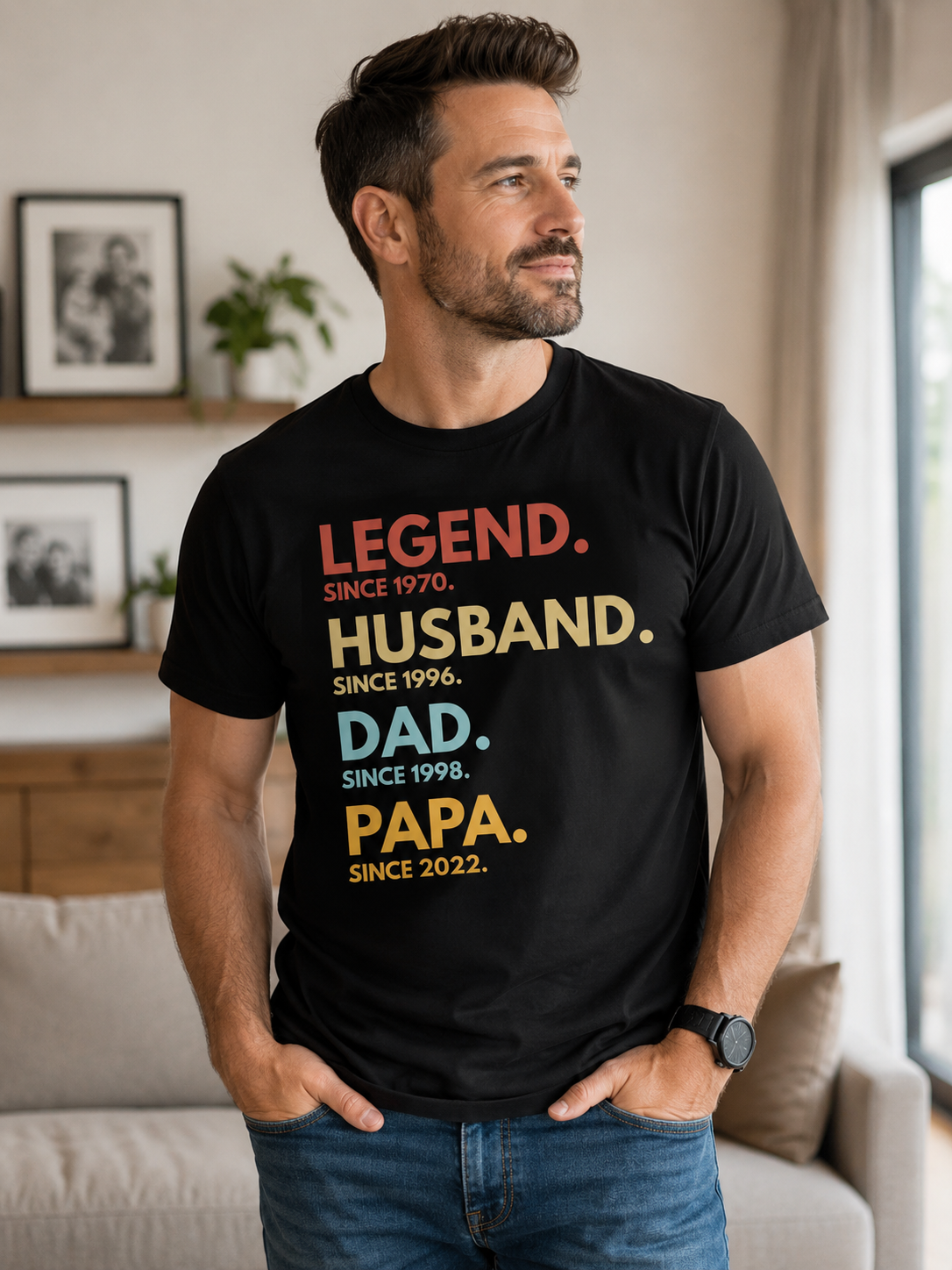 Custom Dad Timeline T-Shirt Personalized Fathers Day Gift For Dad