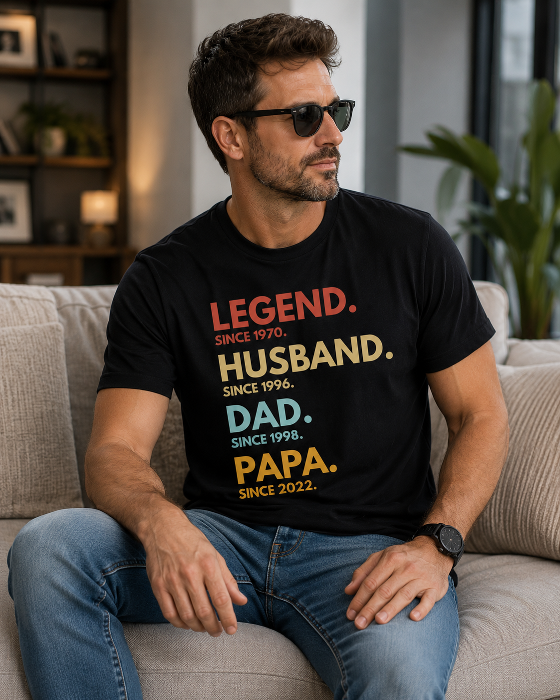 Custom Dad Timeline T-Shirt Personalized Fathers Day Gift For Dad