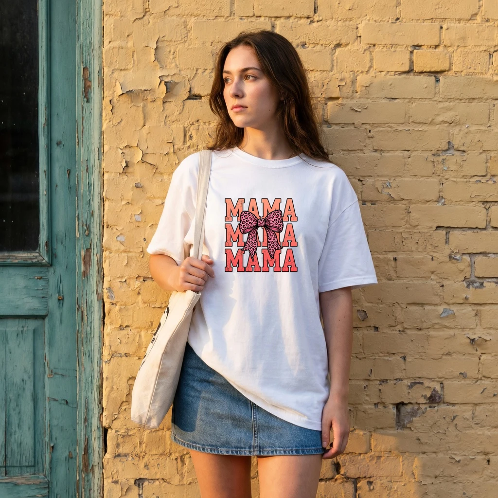 Mama Leopard Bow T-Shirt