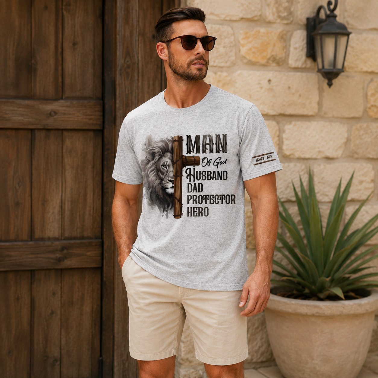 Personalized Faith-Based Dad T-Shirt Christian Father's Day Gift