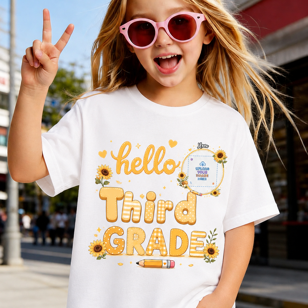 Personalized Hello Grade Kids T-Shirt – Custom Back to School Shirt for Boys & Girls