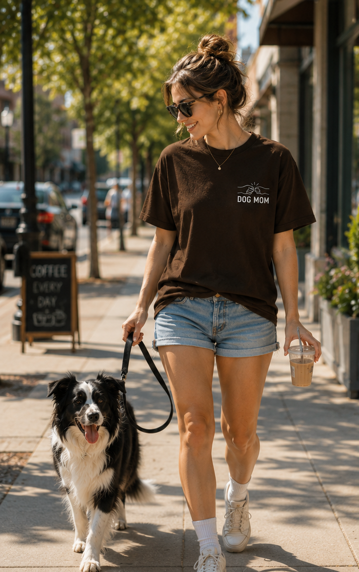 Personalized Dog Mom Custom Pet Photo Upload Vintage Striped T-Shirt