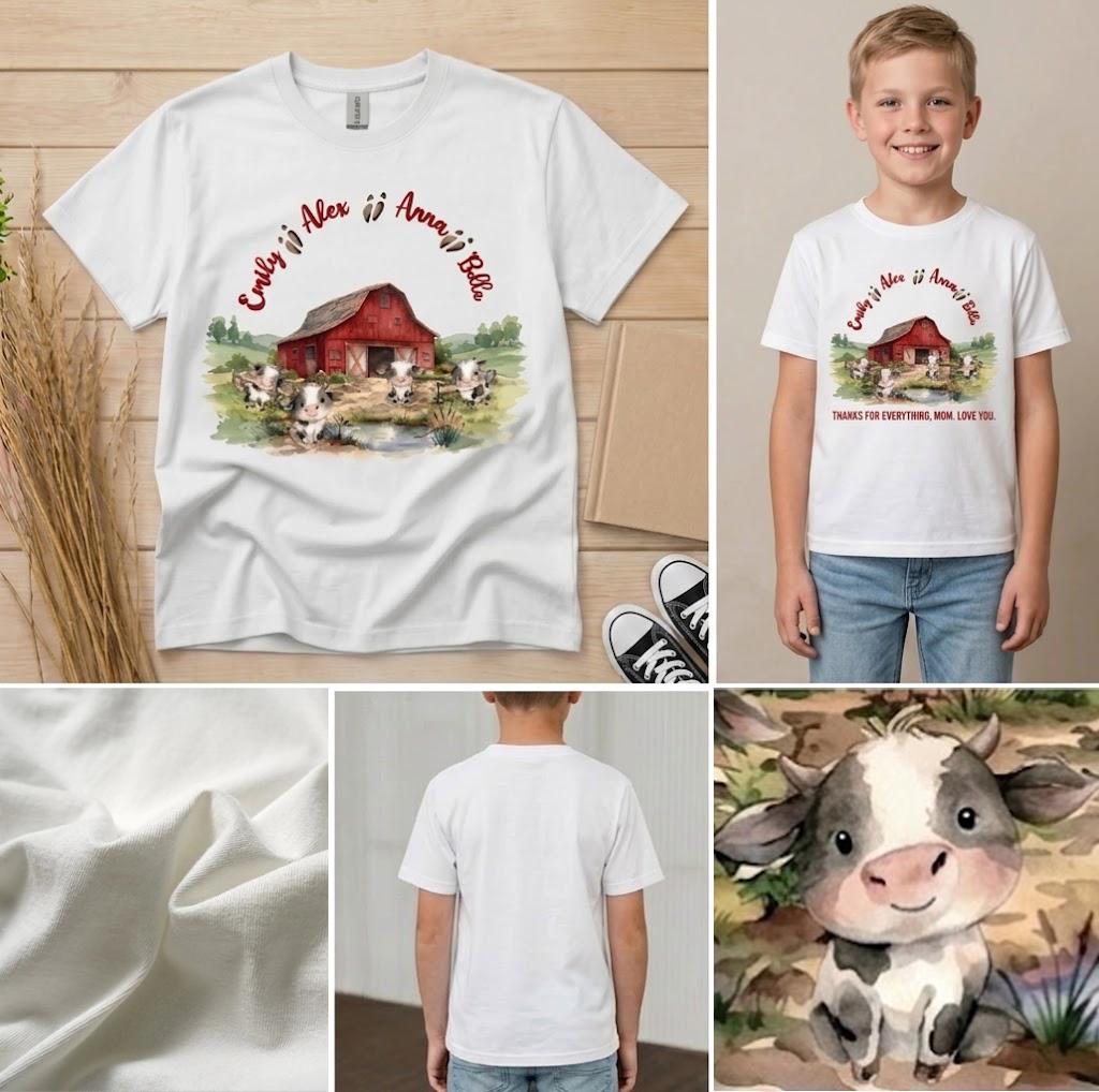 Personalized Farm Family Watercolor T-shirt