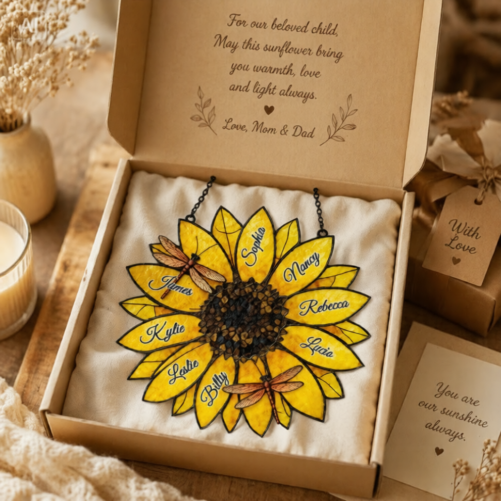 Custom Family Legacy Sunflower Suncatcher