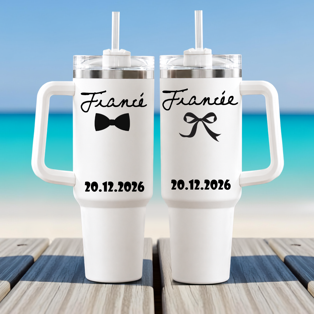 Personalized Fiancé Fiancée Tumbler Engagement Gift