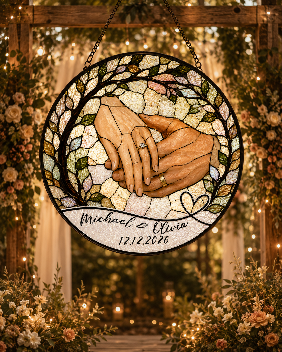 Custom Bride and Groom Suncatcher Wedding Gift For Wedding