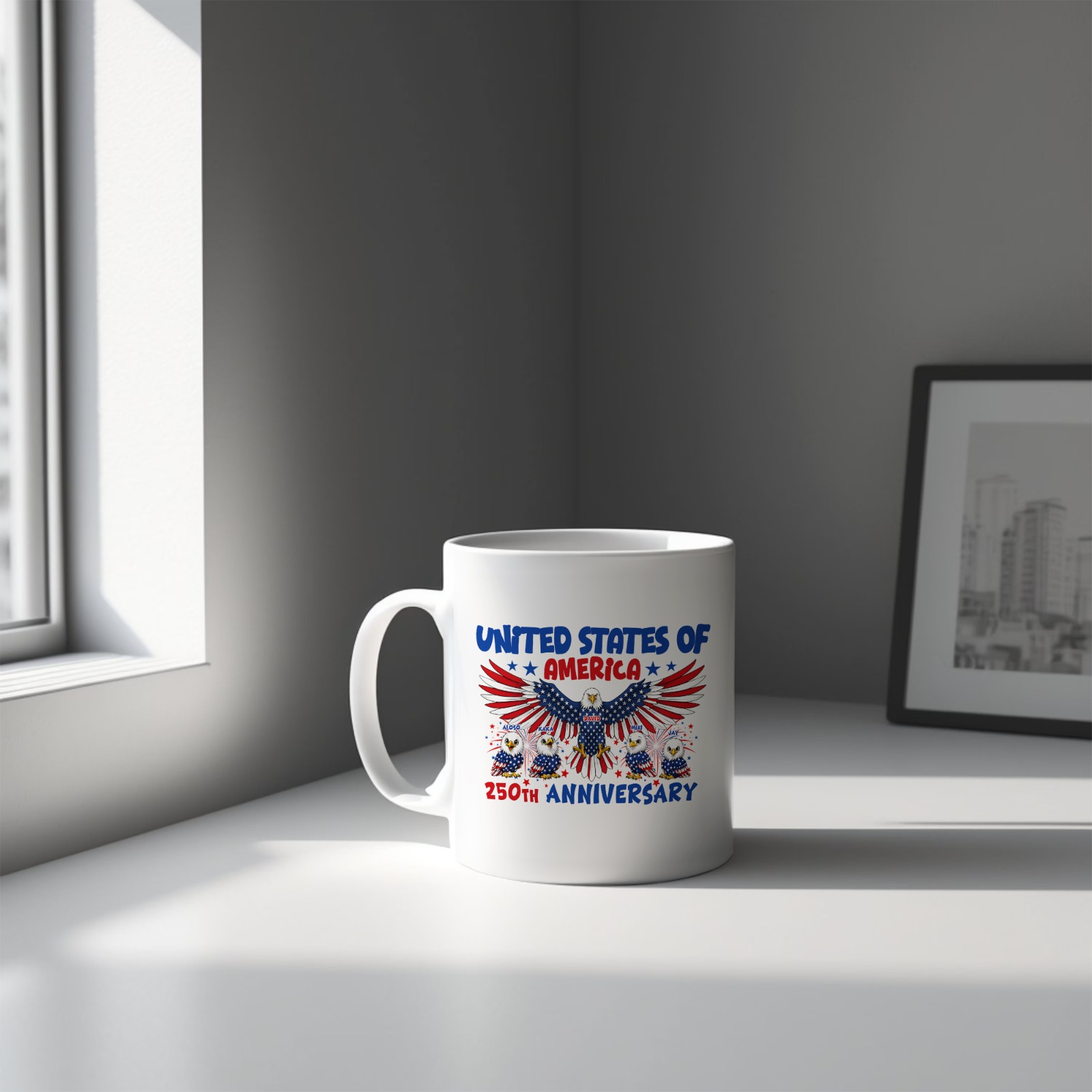 United States of America 250th Anniversary Mug | Patriotic Eagle Coffee Mug | USA 1776-2026 Celebration Cup | Fourth of July Gift | American Pride Mug
