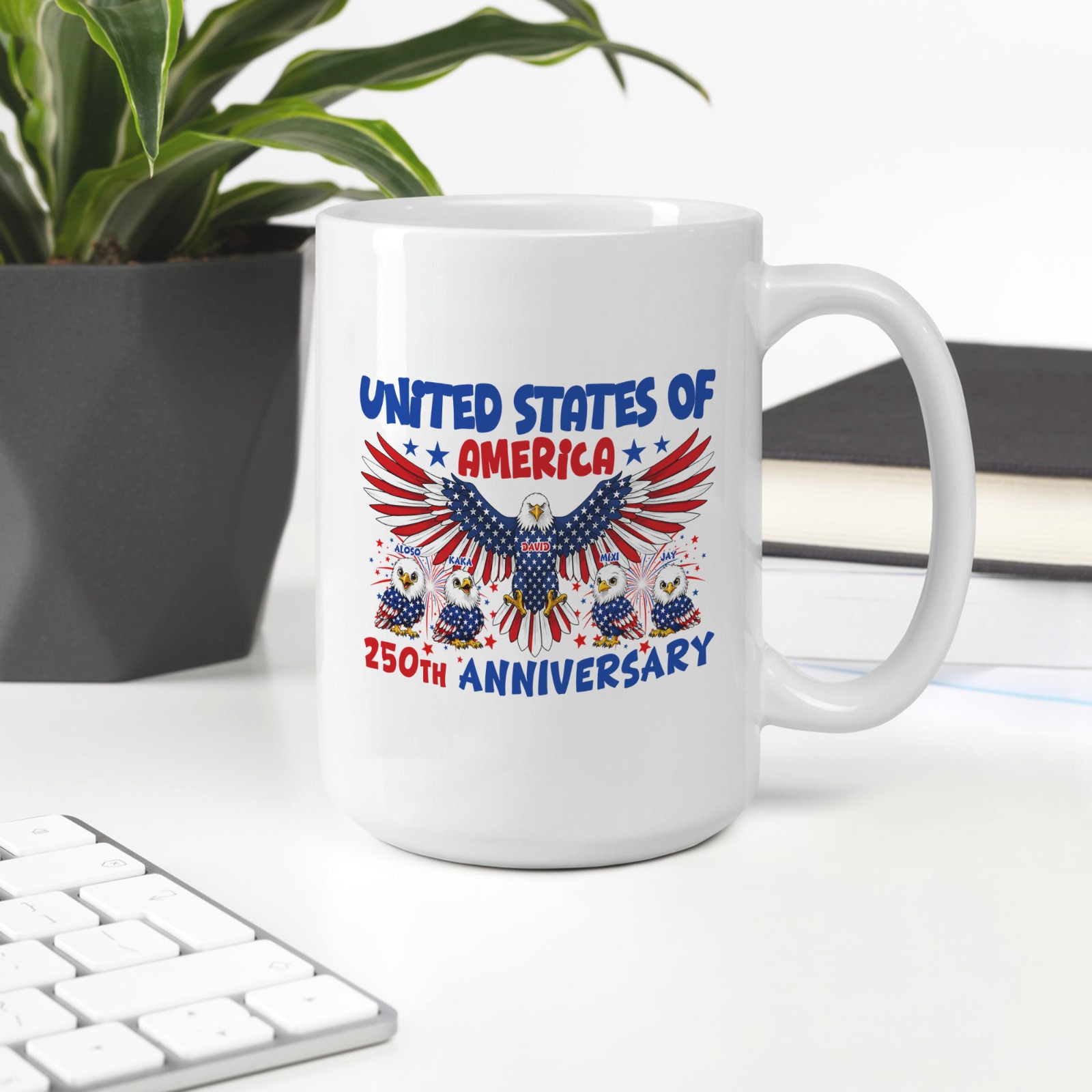 United States of America 250th Anniversary Mug | Patriotic Eagle Coffee Mug | USA 1776-2026 Celebration Cup | Fourth of July Gift | American Pride Mug