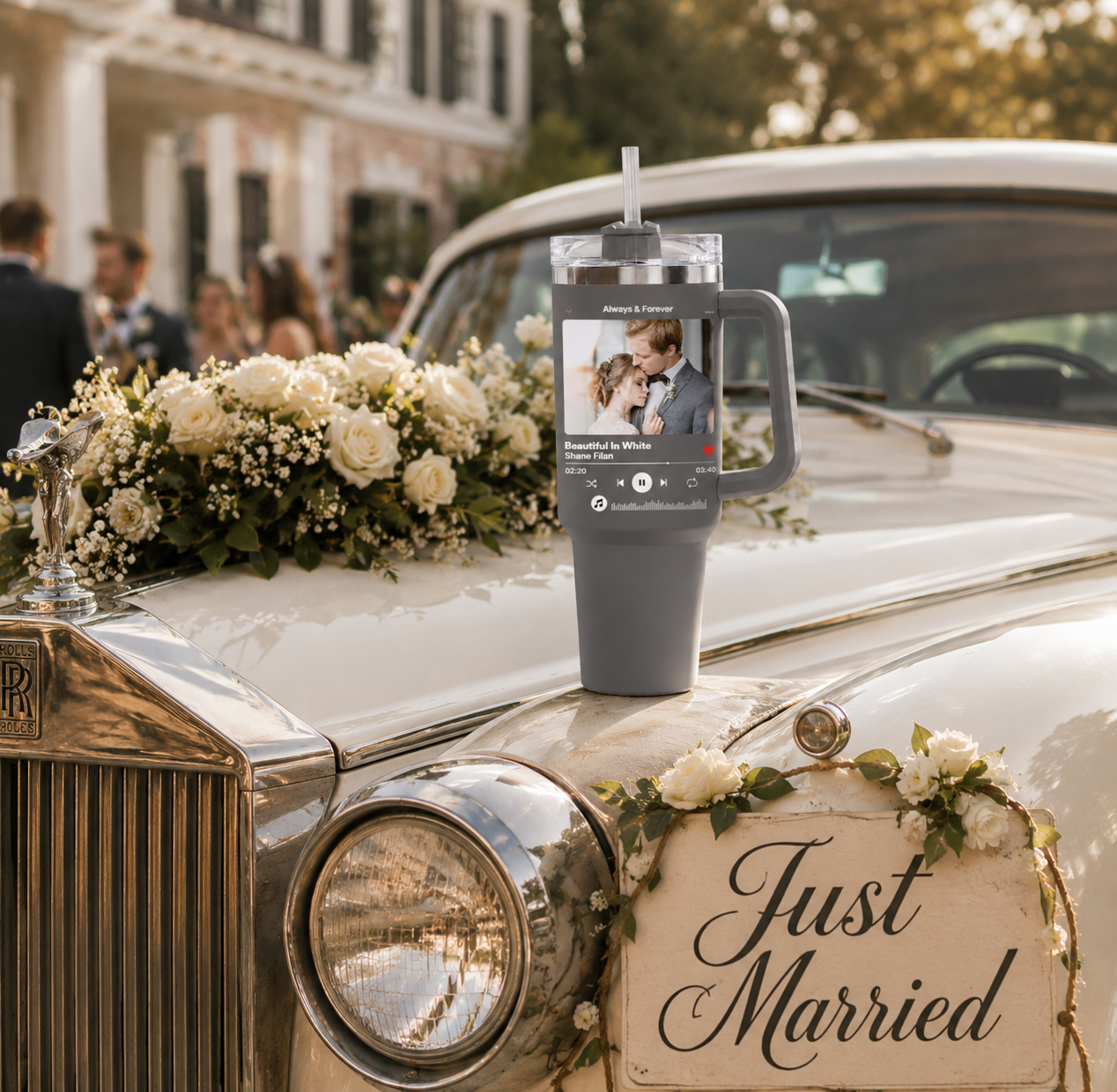 Personalized Photo Music Plaque Coffee Tumbler For Wedding Songs