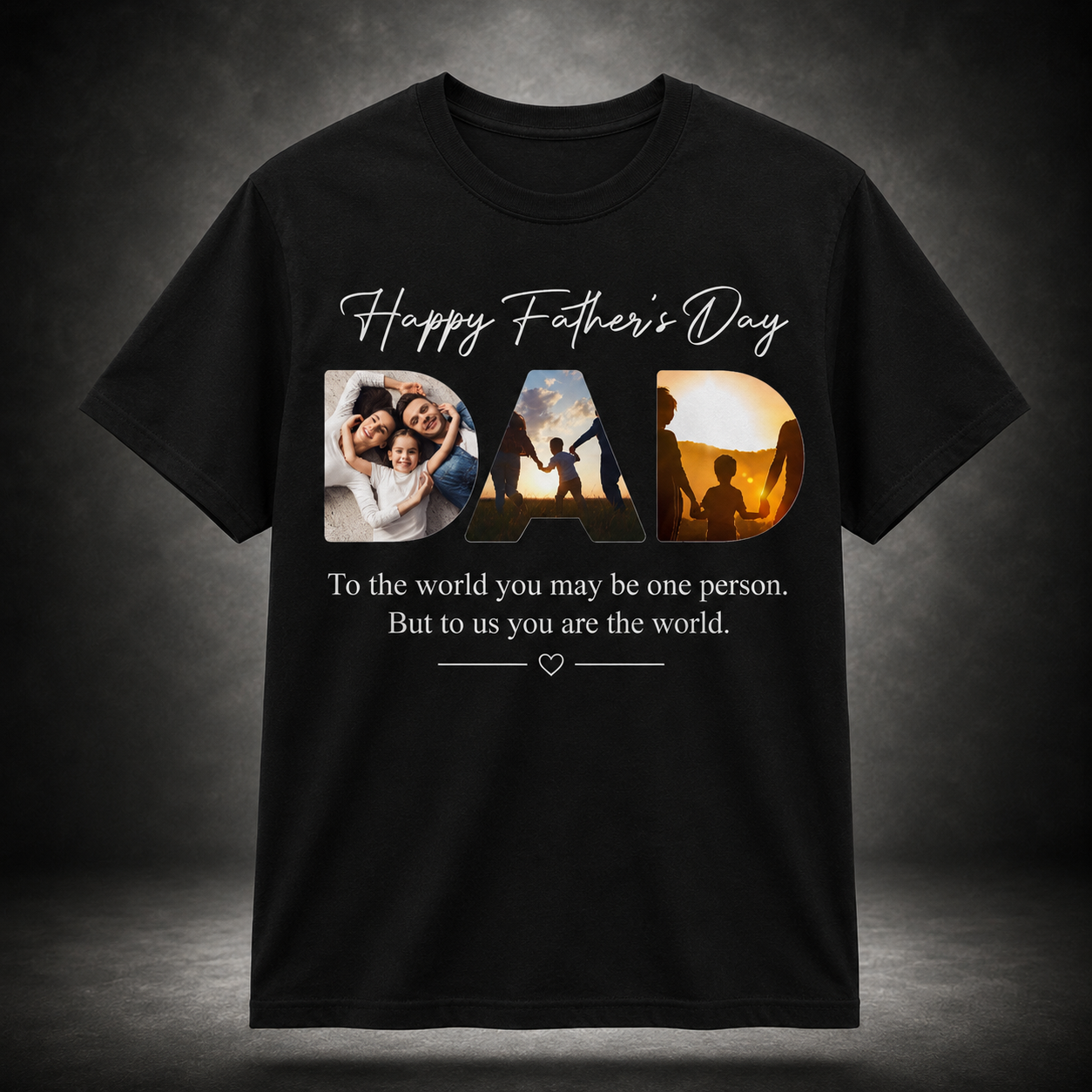 Personalized Father's Day Photo Collage T Shirt – Upload Your Own Photos for Dad