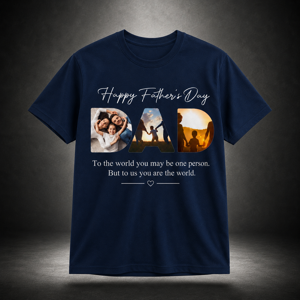 Personalized Father's Day Photo Collage T Shirt – Upload Your Own Photos for Dad