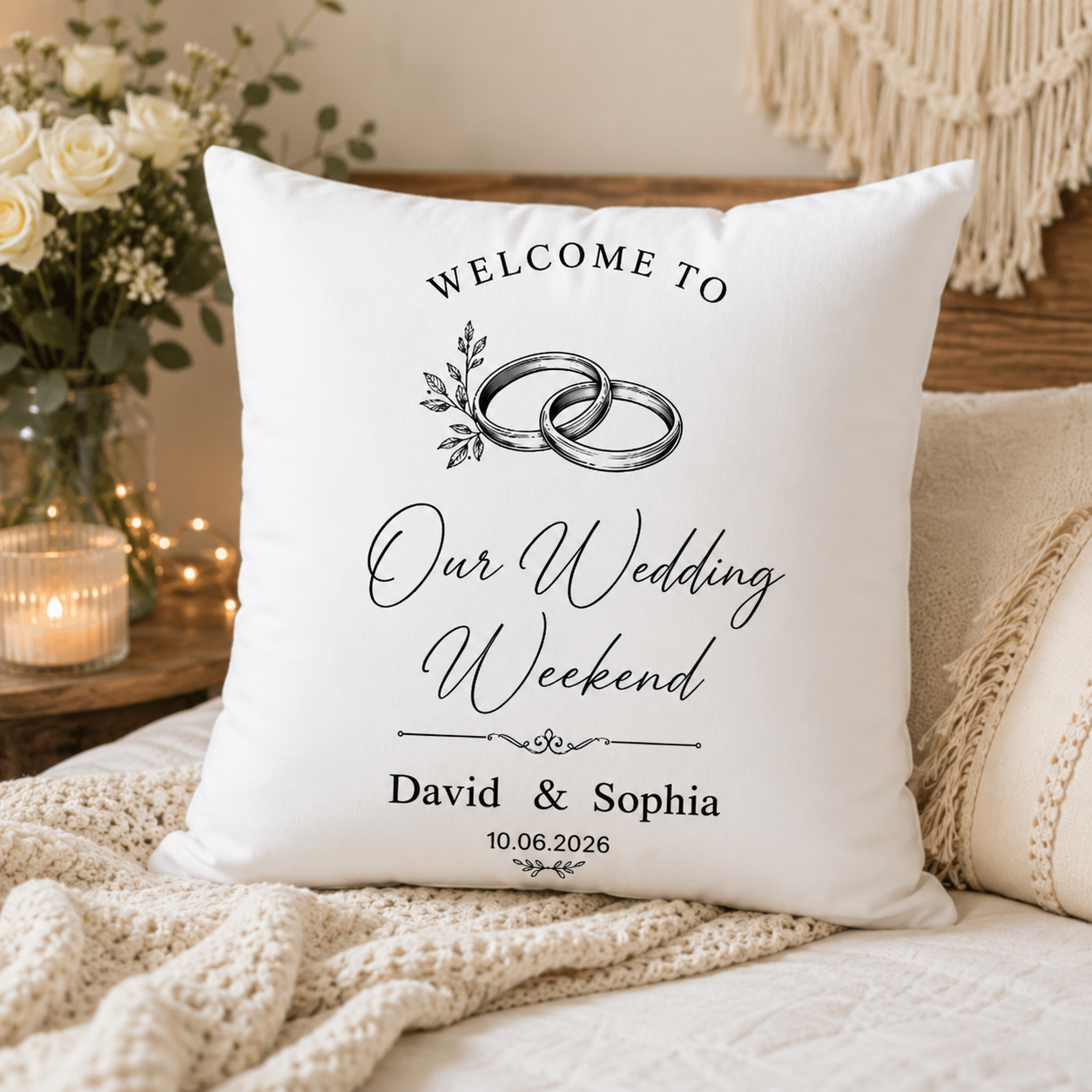 Wedding Memory Pillow Cover – Personalized Bride & Groom Keepsake Gift