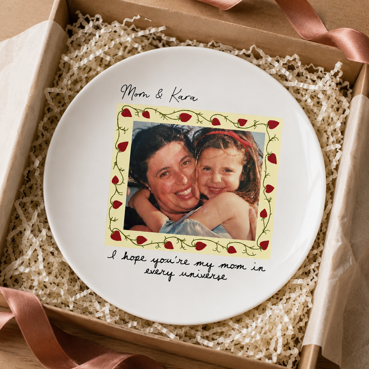 A Love That Lasts Forever - Personalized Mom Photo Jewelry Dish, Custom Picture Trinket Plate, Mother's Birthday Gift, Jewelry Holder, Keepsake Decorative Plate, Multi-Shape Gift