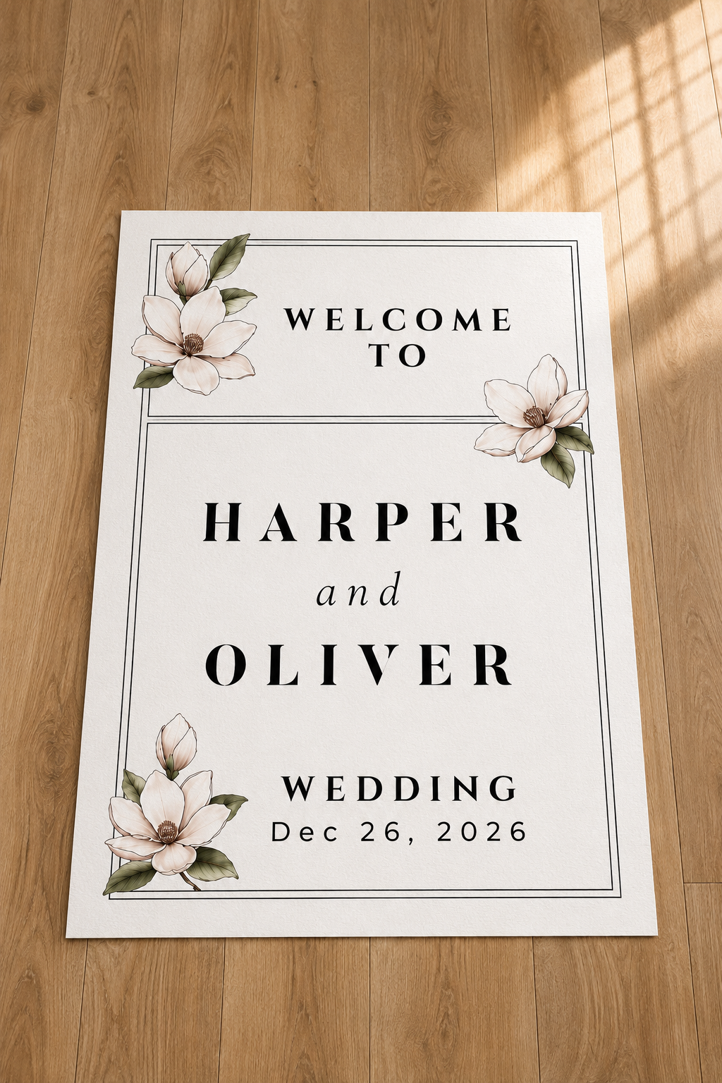 Personalized Floral Wedding Welcome Sign