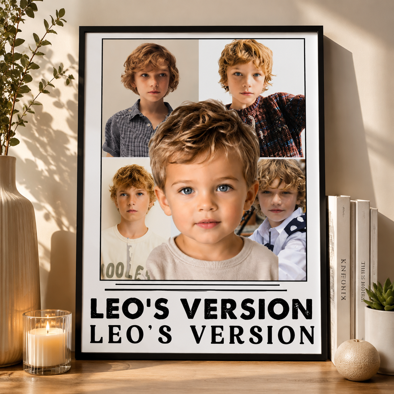 Personalized 4-Photo Version Custom Wall Art Poster