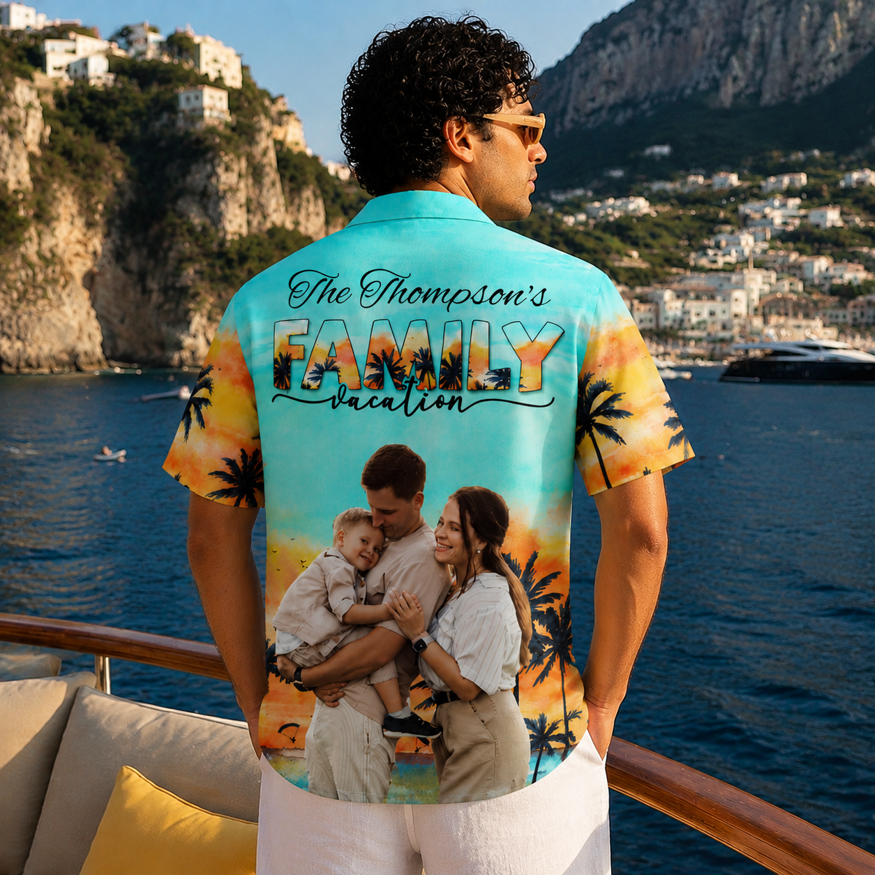 Personalized Family Photo Hawaiian Shirt, Custom Vacation Aloha Shirt, Matching Family Beach Shirt, Custom Family Reunion Shirt, Tropical Photo Button Up