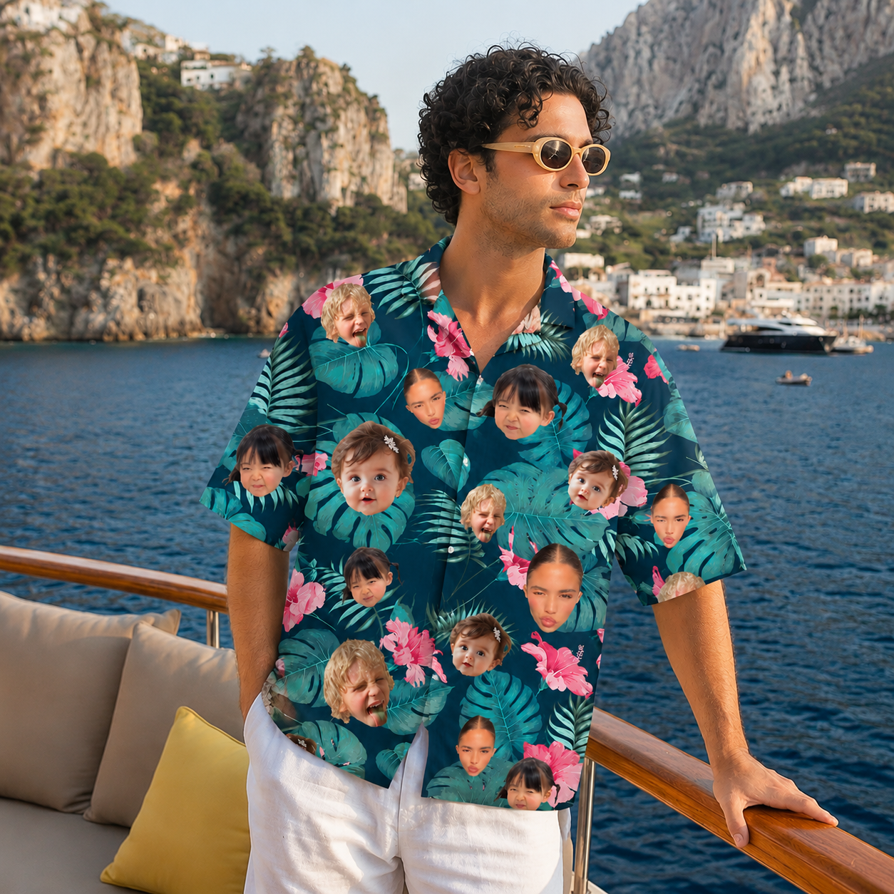 Personalized Face Hawaiian Shirt, Custom Portrait Aloha Shirt, Funny Vacation Shirt, Tropical Holiday Button Up, Custom Photo Beach Shirt