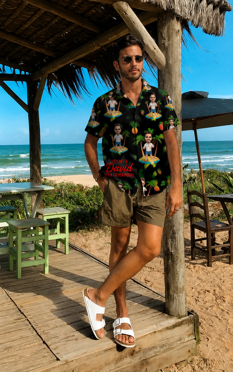 Funny Dad Bod Hawaiian Shirt, Upload Face And Custom Name